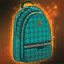 Turquoise Checked School Satchel