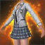Gray-white High School Uniform (Human Female)