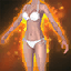Dyeable Striped Lace-Up Bikini (Castanic Female)