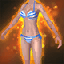 Striped Lace-Up Bikini (Castanic Female)